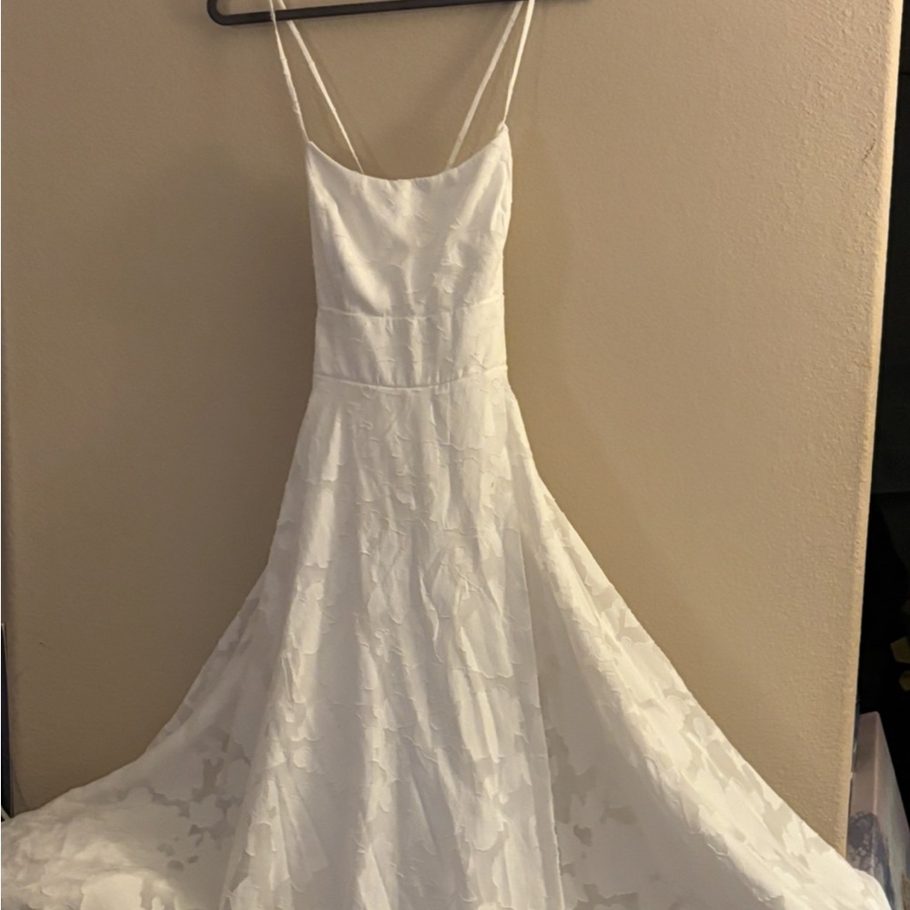 Lulu's White Floral Spaghetti Strap Dress